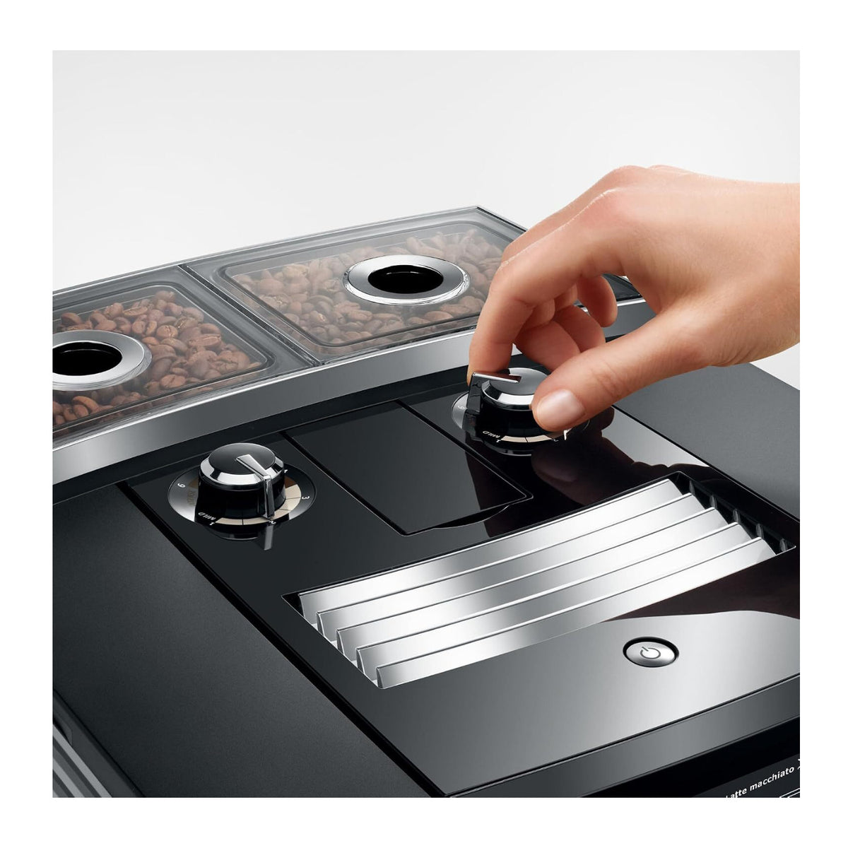 Jura J8 Twin Automatic Espresso and Coffee Machine with Dual Grinders (Diamond Black)