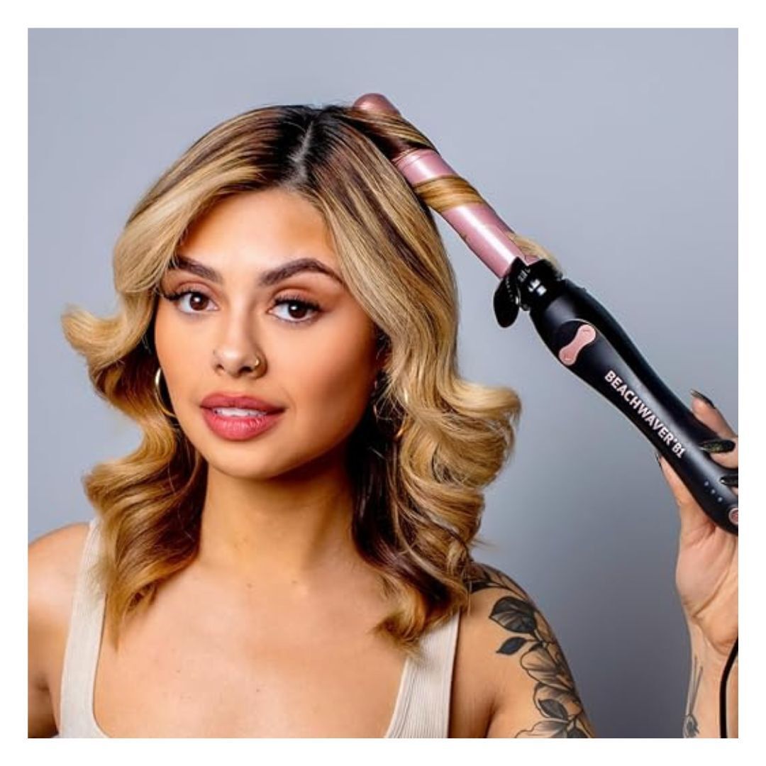 Beachwaver B1 Rotating Curling Iron in Midnight Rose | 1 inch barrel