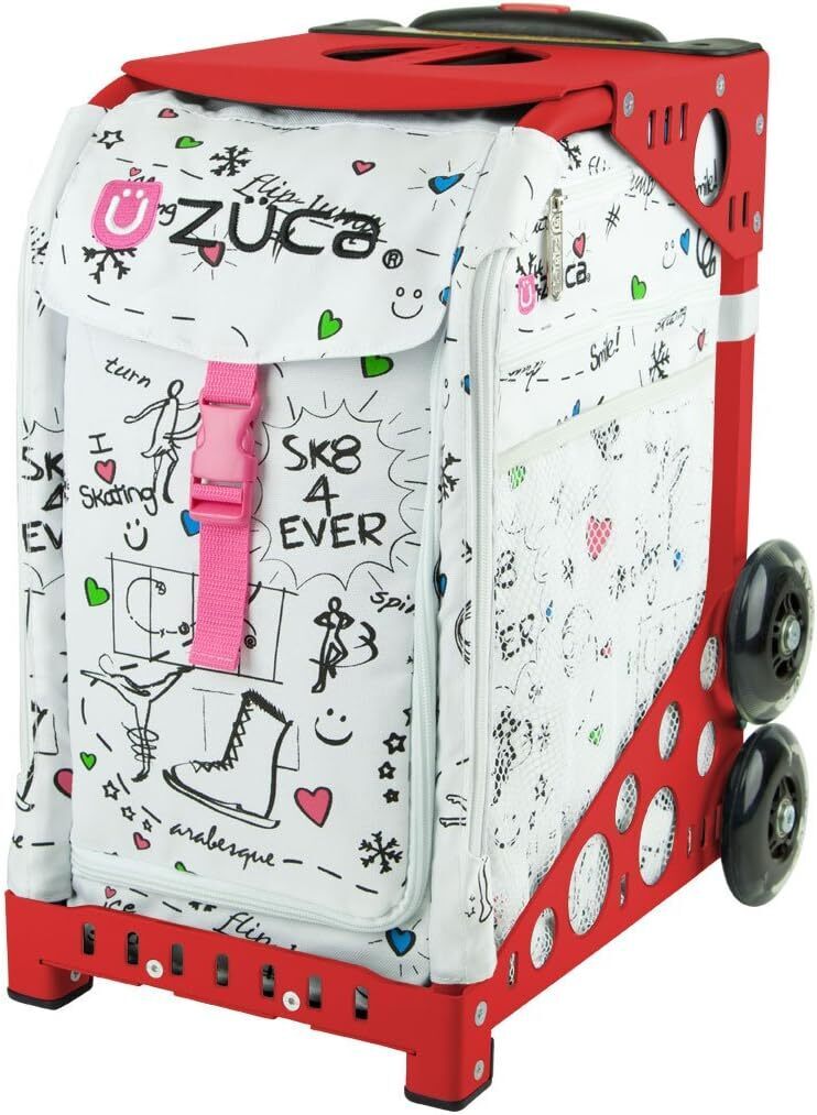 Zuca SK8 Insert Bag & Red Frame with Flashing Wheels