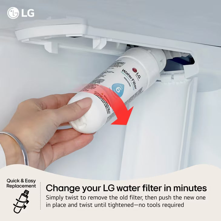 LG LT1000P - 6 Month / 200 Gallon Capacity Replacement Refrigerator Water Filter (2 Pack) - 7