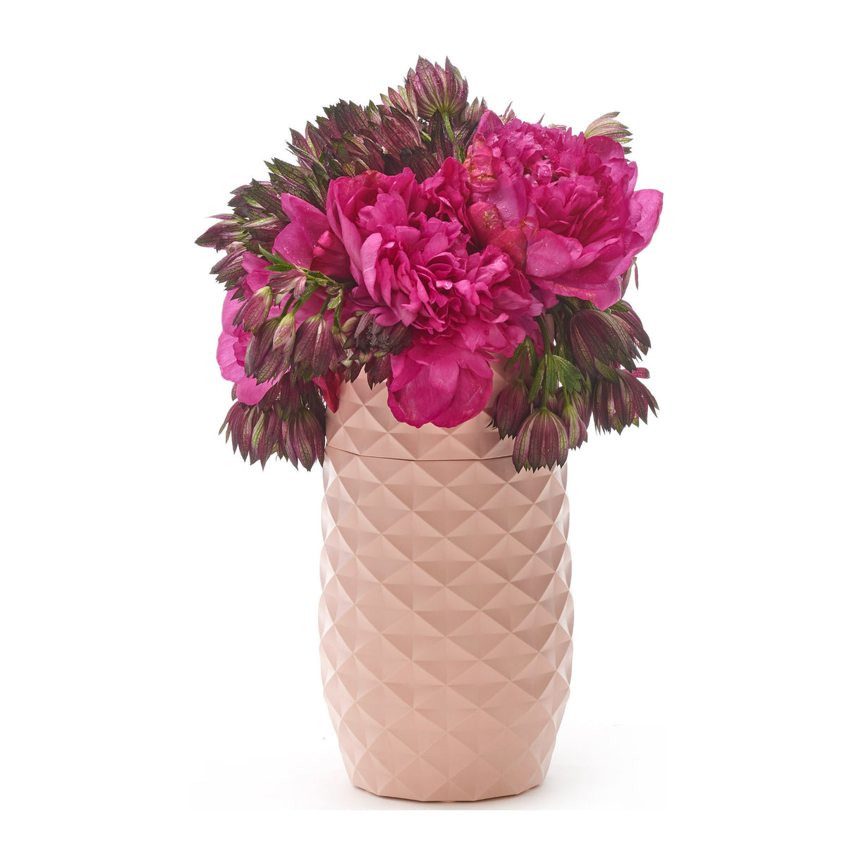 Amaranth 10-Inch Vase For Easy Water Draining and Stem Access (Blush Pink)