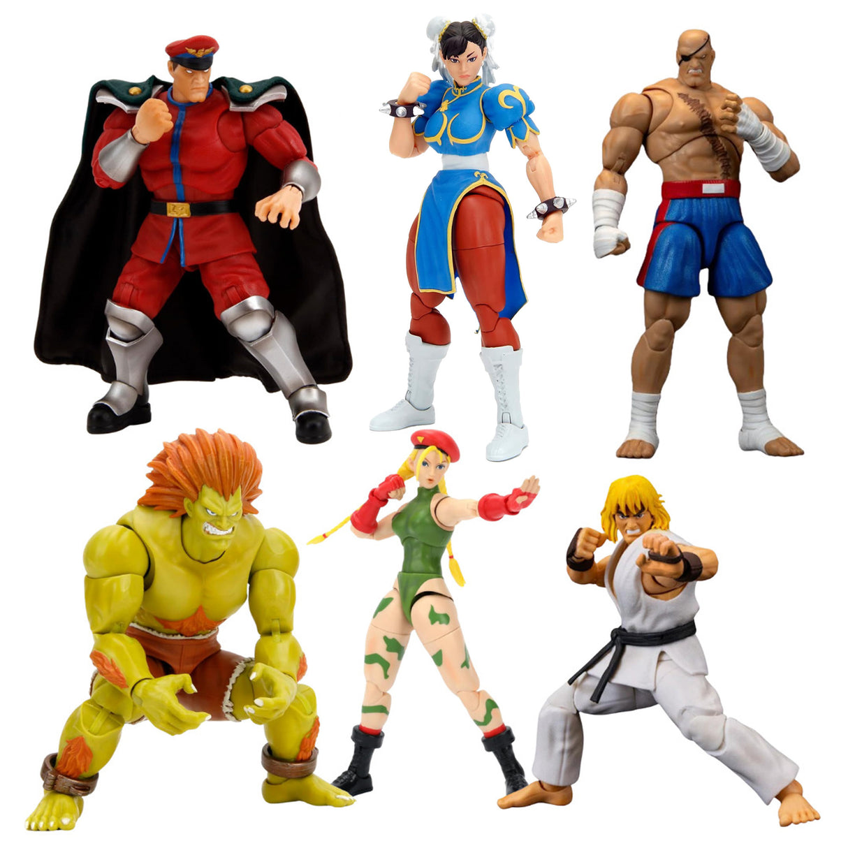 Jada Toys Street Fighter II Set (Ken, M. Bison, Chun Li, Blanka, Sagat, and Cammy)
