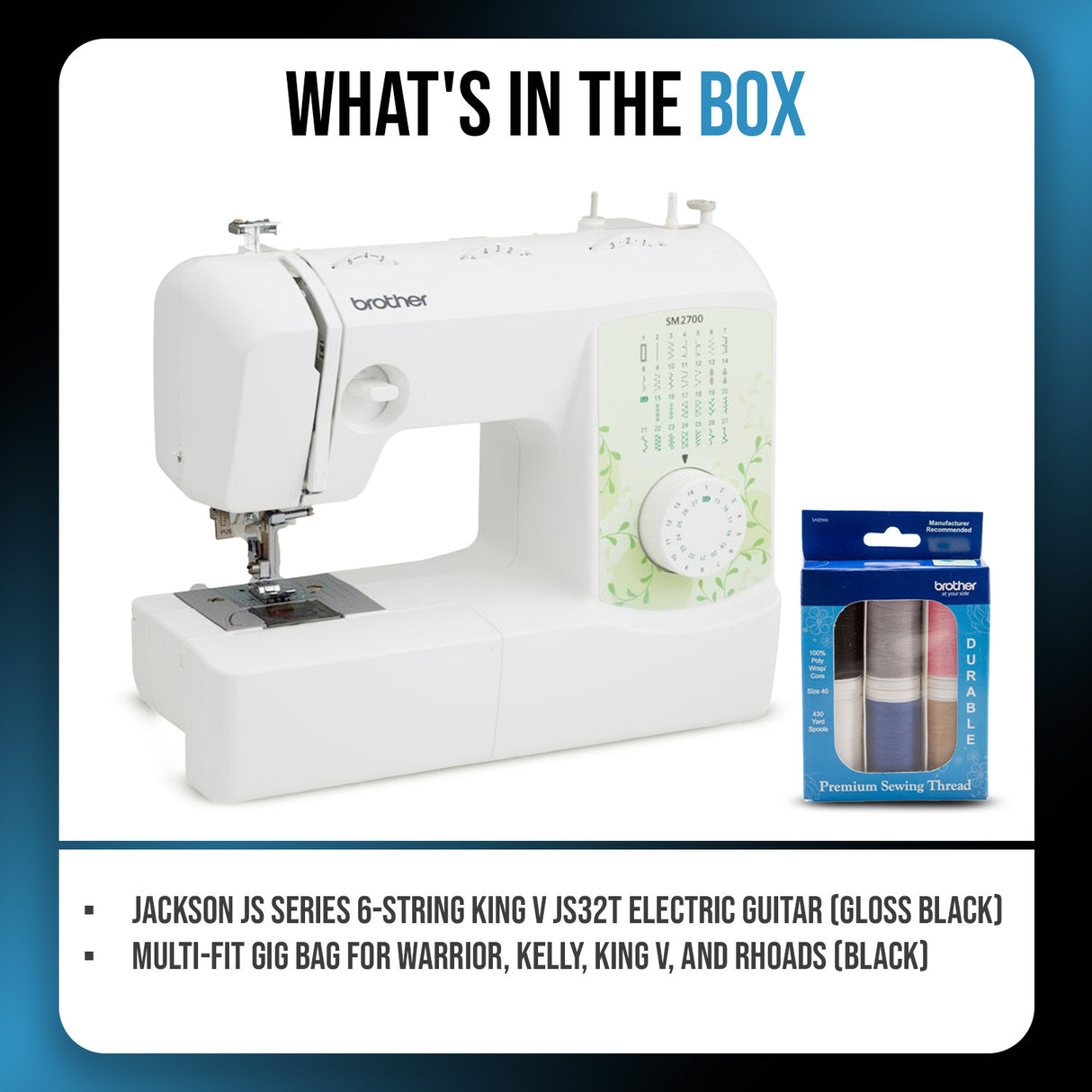 Brother SM2700 27-Stitch Sewing Machine Bundle with 6-Piece Thread
