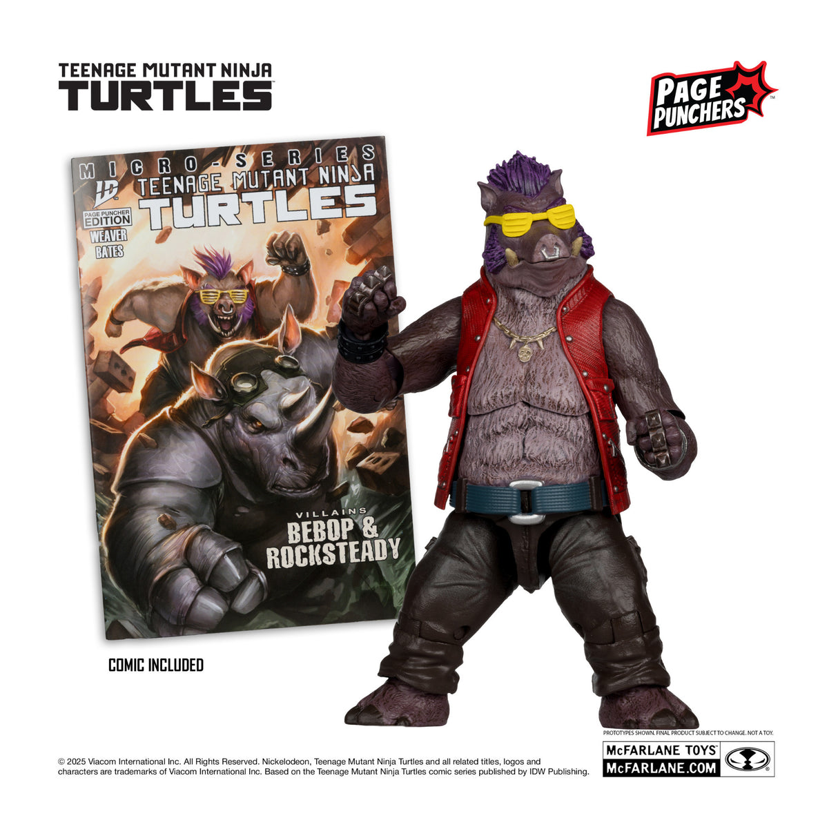 McFarlane Bebop (Teenage Mutant Ninja Turtles) with Comic (Page Punchers)-1