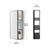 Umbra Cubiko Rust-Resistant Wall Mirror and Built-In Storage Unit (Black, 40 lb Capacity)