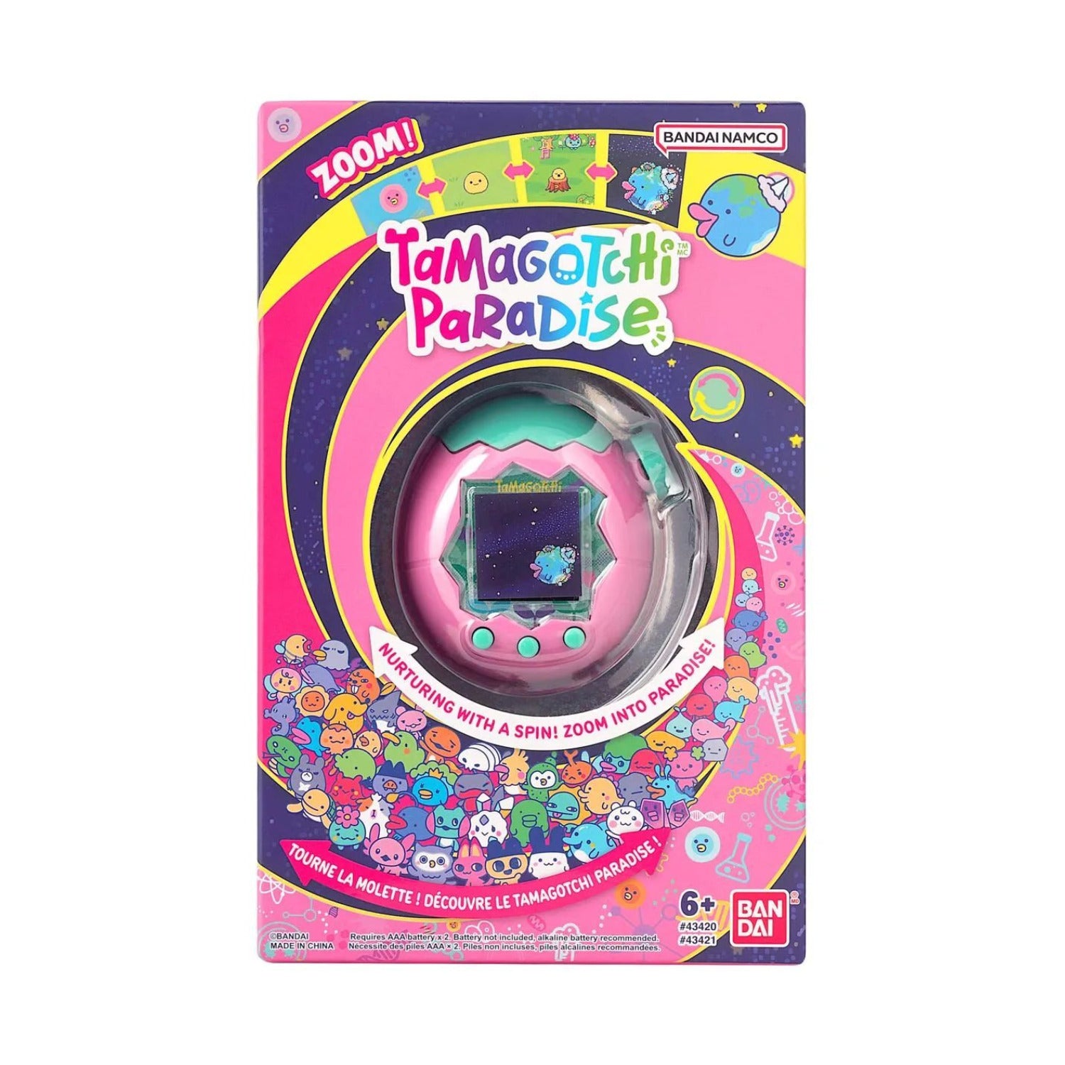 Tamagotchi Paradise - Pink Land Digital Pet Toy with Clear Case