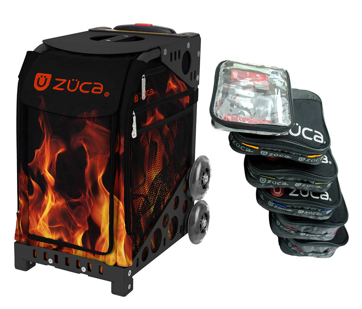 Zuca Blaze Sport Insert Bag/Frame (Black / Flashing Wheels) w/ Packing Pouches