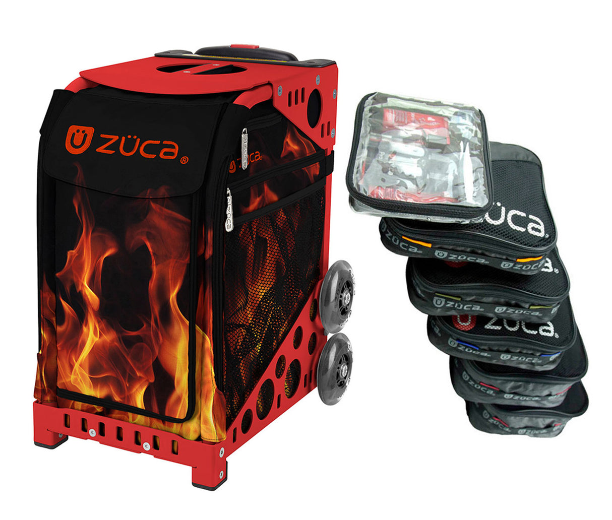 Zuca Blaze Sport Insert Bag/Frame (Red/Flashing Wheels) w/ Packing Pouches