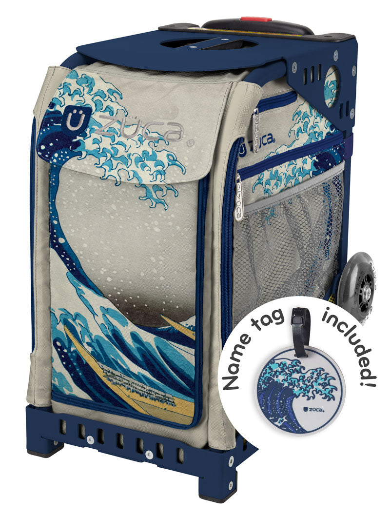 Zuca Great Wave Sport Bag & Frame (Navy) w/ Flashing Wheels