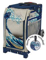 Zuca Great Wave Sport Bag & Frame (Navy) w/ Flashing Wheels