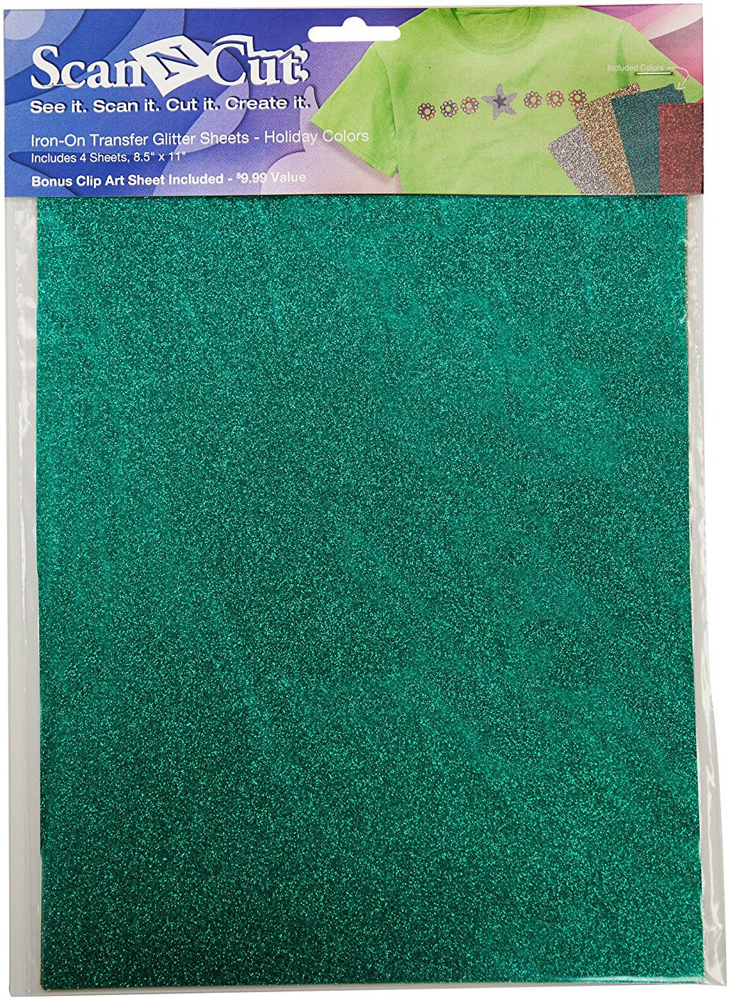 Brother ScanNCut CATG03 Iron-On Transfer Glitter Sheets (Holiday Colors)