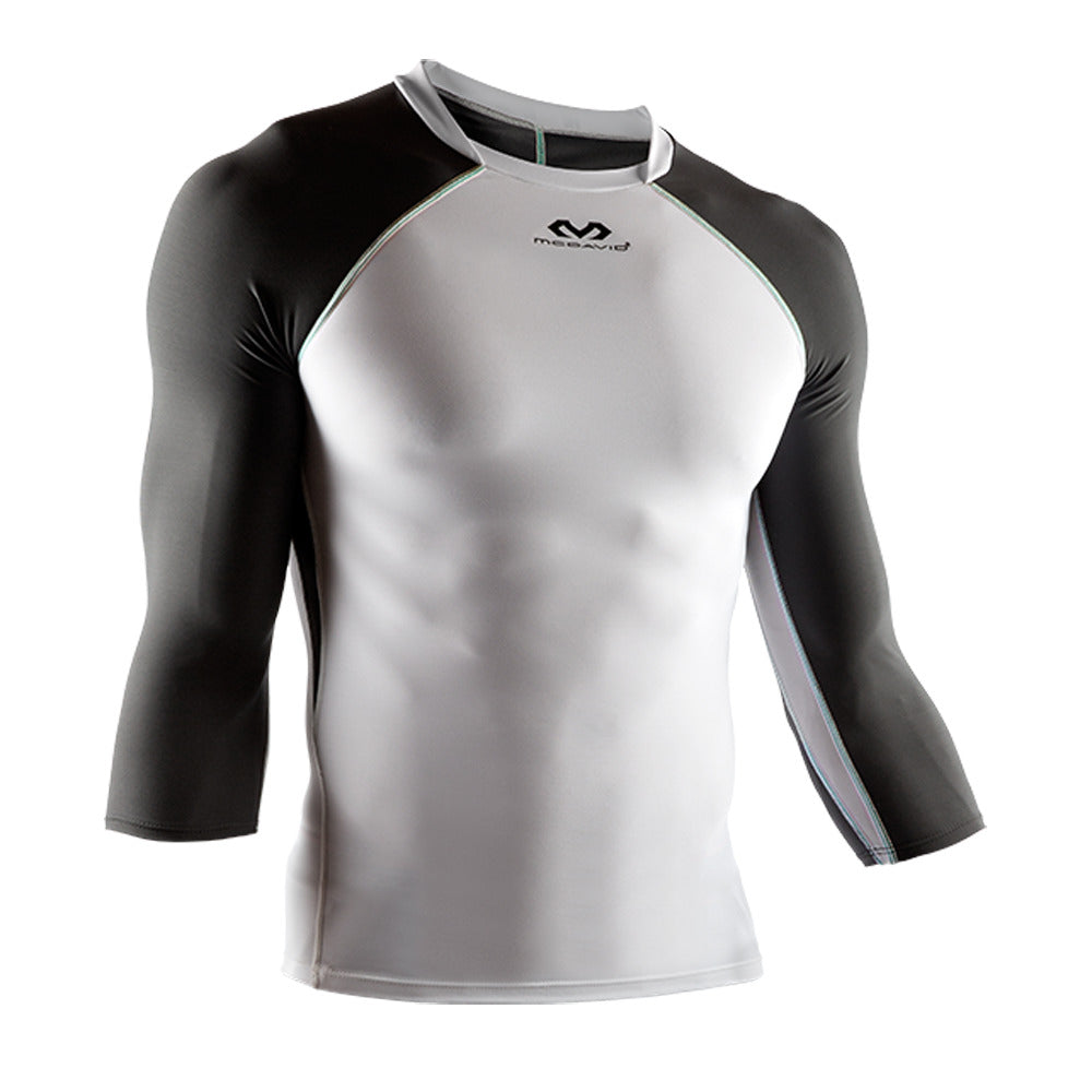 McDavid 3/4 Sleeve Recovery Max Shirt (White/Charcoal/Bright Teal - 2XL)