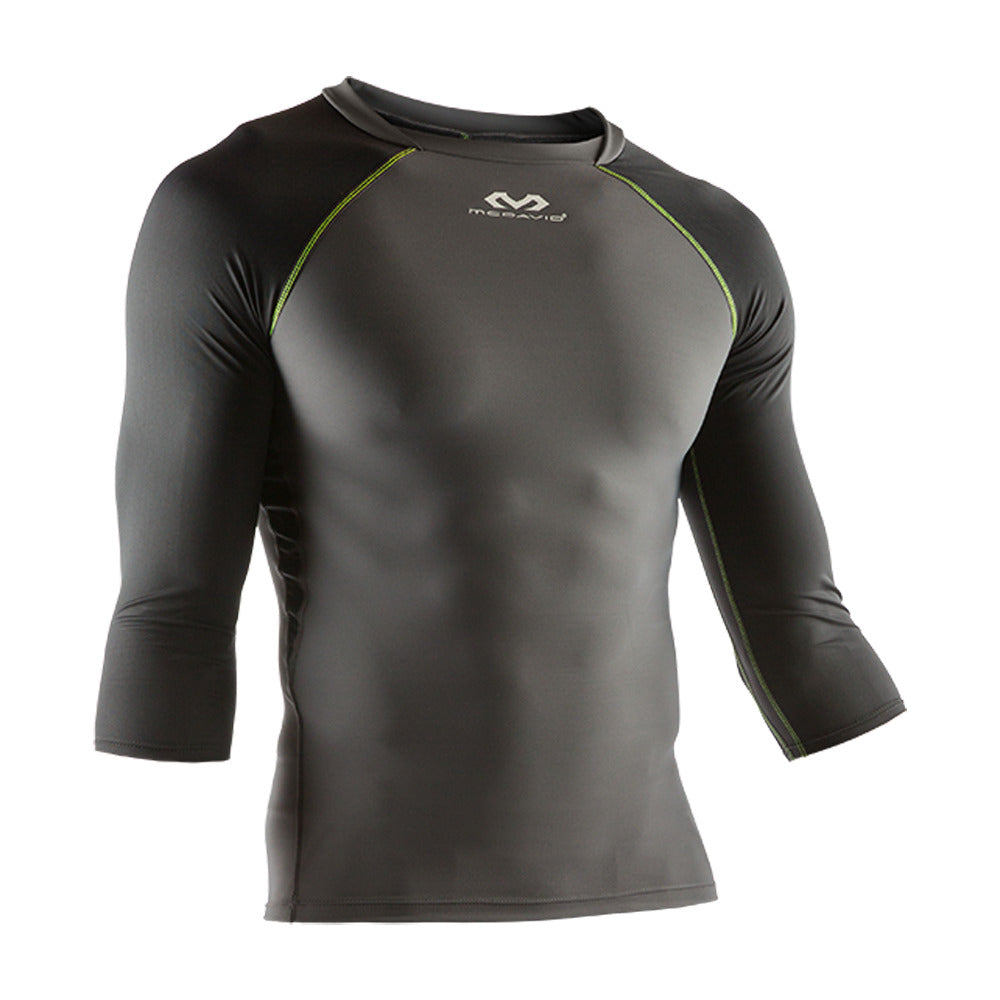 MCDAVID 3/4 Sleeve Recovery Max Shirt (Charcoal/Black/Bright Yellow - XL)