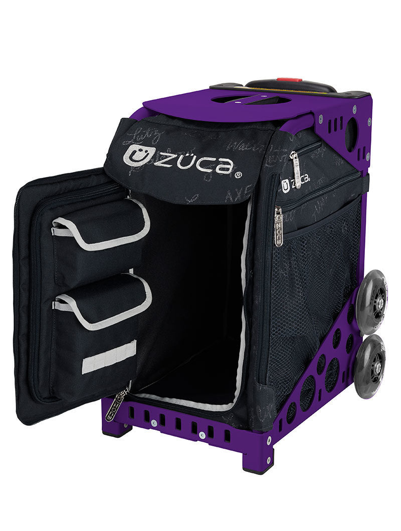Zuca Sport Ice Queen Bag & Frame (Purple/Flashing) w/ Gift Lunchbox