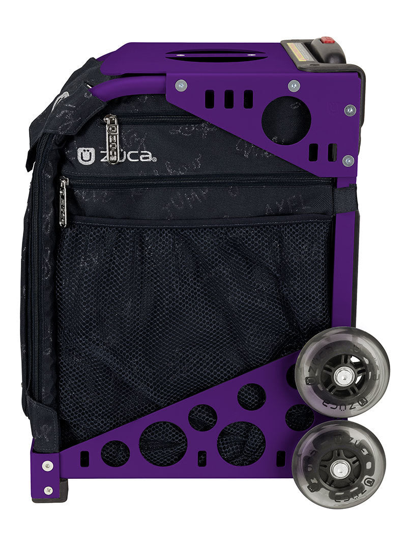 Zuca Sport Ice Queen Bag & Frame (Purple/Flashing) w/ Gift Lunchbox
