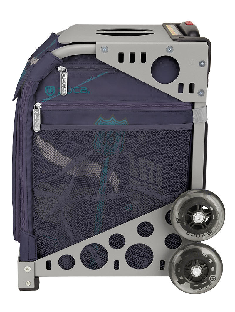 Zuca Let's Ride Insert Bag & Sport Frame (Grey) w/ Flashing Wheels