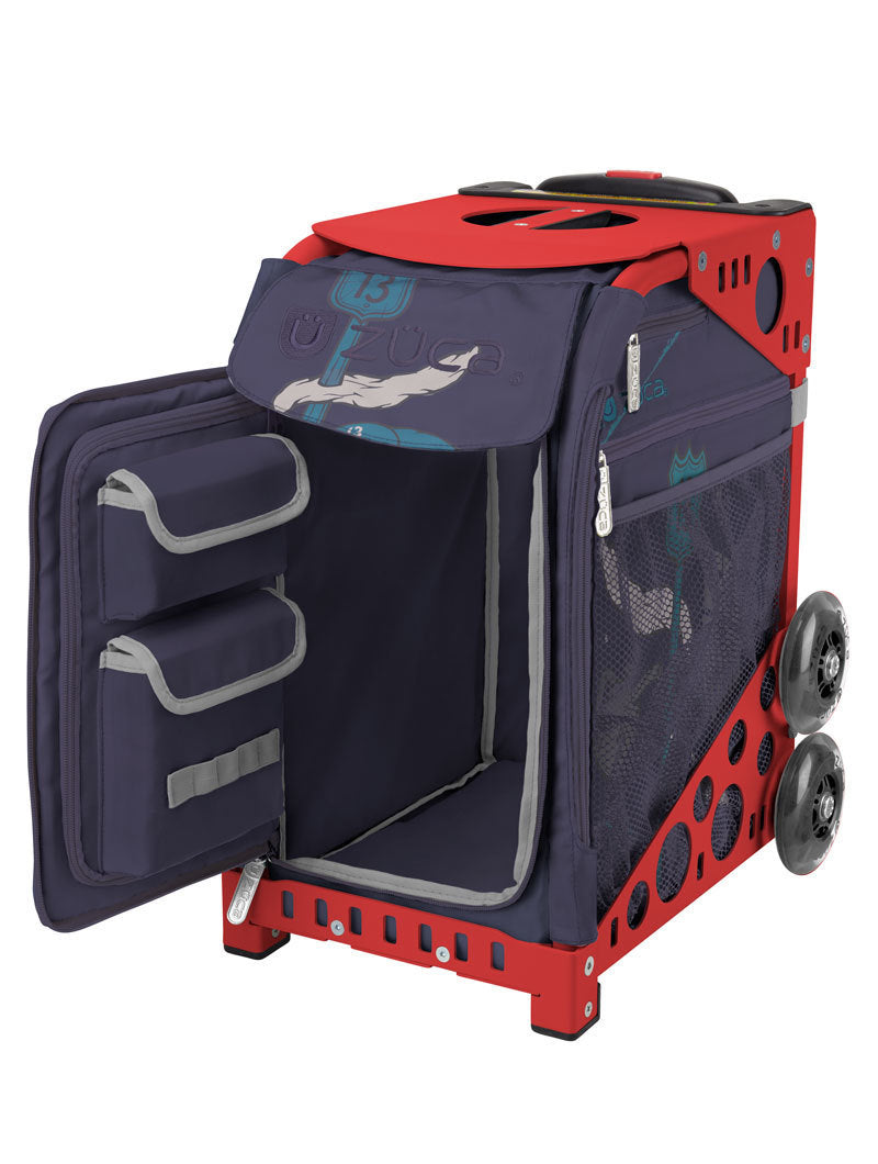 Zuca Lets Ride Sport Insert Bag, Red Frame with Flashing Wheels