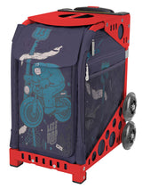 Zuca Lets Ride Sport Insert Bag, Red Frame with Flashing Wheels