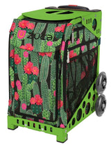 Zuca Desert Blossoms Sport Insert Bag and Green Frame with Flashing Wheels