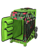 Zuca Desert Blossoms Sport Insert Bag and Green Frame with Flashing Wheels