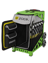 Zuca Sk8ter Block Sport Bag and Green Frame with Flashing Wheels