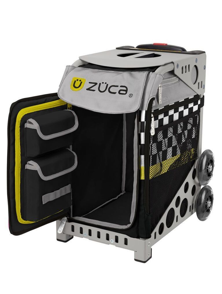 Zuca Sk8ter Block Sport Insert Bag and Gray Frame with Flashing Wheels
