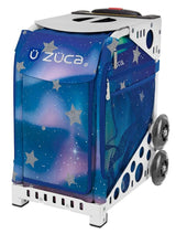 Zuca Aurora Sport Insert Bag and White Frame with Flashing Wheels