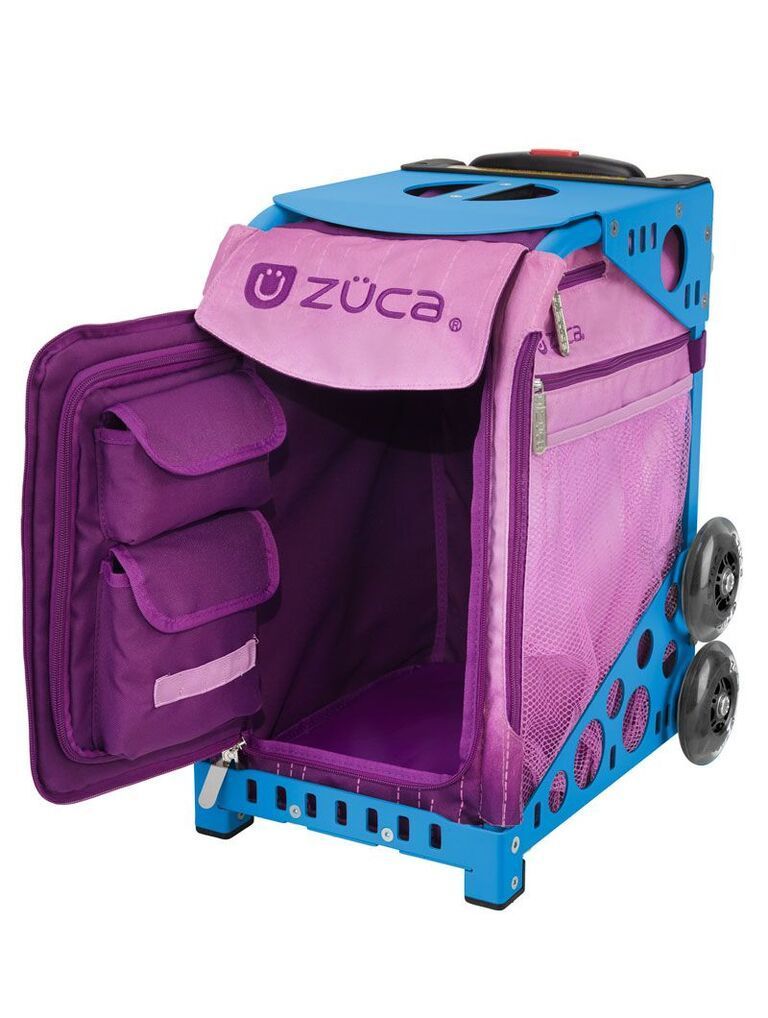 Zuca Velvet Rain Sport Bag and Blue Frame with Flashing Wheels