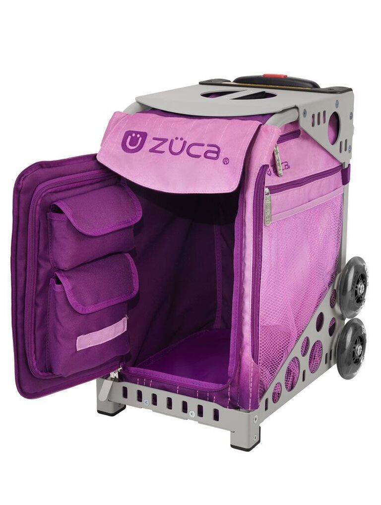 Zuca Velvet Rain Sport Insert Bag and Gray Frame with Flashing Wheels