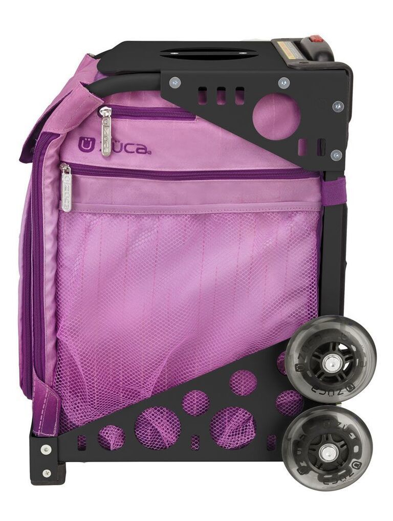 Zuca Velvet Rain Sport Bag and Black Frame with Flashing Wheels