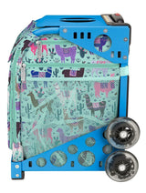 Zuca Llama Rama Sport Insert Bag and Blue Frame with Flashing Wheels