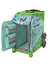 Zuca Llama Rama Sport Insert Bag and Green Frame with Flashing Wheels