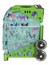 Zuca Llama Rama Sport Insert Bag and Green Frame with Flashing Wheels