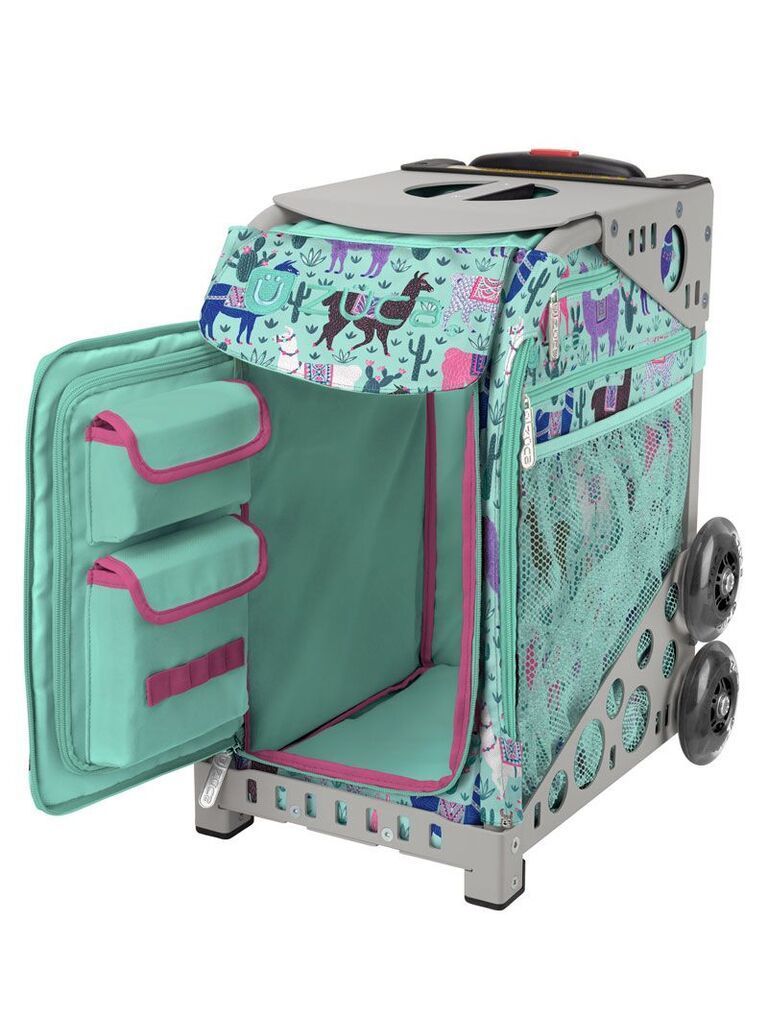 Zuca Llama Rama Sport Insert Bag and Gray Frame with Flashing Wheels