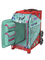Zuca Llama Rama Sport Insert Bag and Red Frame with Flashing Wheels