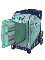 Zuca Llama Rama Sport Insert Bag and Navy Blue Frame with Flashing Wheels
