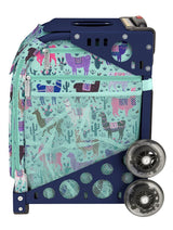 Zuca Llama Rama Sport Insert Bag and Navy Blue Frame with Flashing Wheels