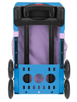 Zuca Unicorn Sport Insert Bag and Blue Frame with Flashing Wheels