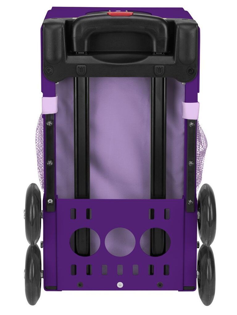 Zuca Unicorn Sport Insert Bag and Purple Frame with Flashing Wheels