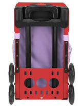 Zuca Unicorn Sport Insert Bag and Red Frame with Flashing Wheels