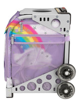 Zuca Unicorn Sport Insert Bag and White Frame with Flashing Wheels