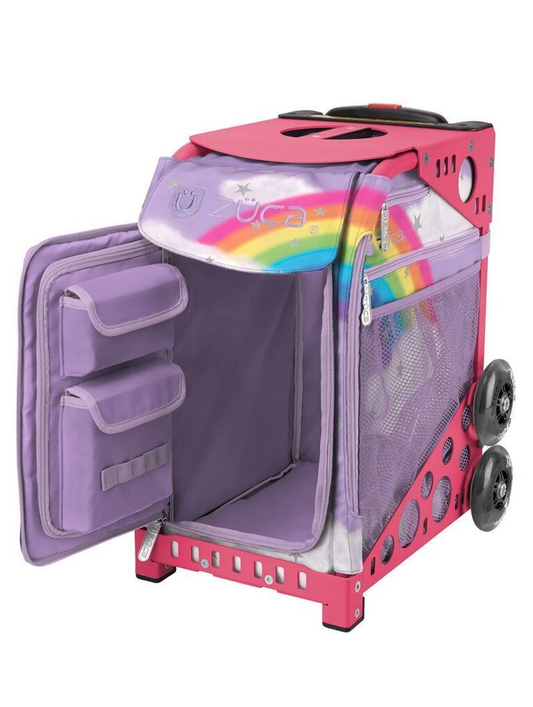 Zuca Unicorn Sport Insert Bag and Pink Frame with Flashing Wheels