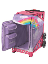 Zuca Unicorn Sport Insert Bag and Pink Frame with Flashing Wheels