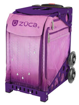 Zuca Velvet Rain Sport Insert Bag and Purple Frame with Flashing Wheels