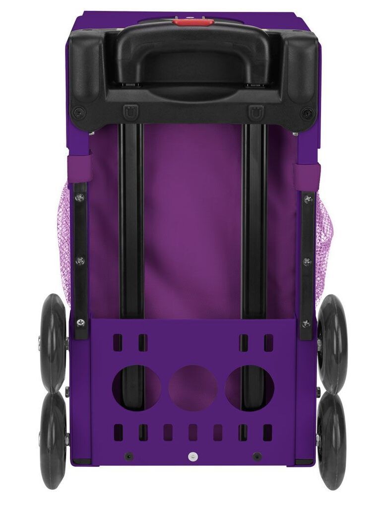 Zuca Velvet Rain Sport Insert Bag and Purple Frame with Flashing Wheels