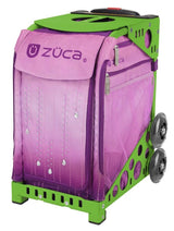 Zuca Velvet Rain Sport Bag and Green Frame with Flashing Wheels