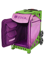 Zuca Velvet Rain Sport Bag and Green Frame with Flashing Wheels