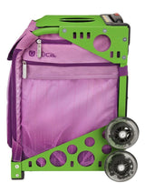 Zuca Velvet Rain Sport Bag and Green Frame with Flashing Wheels