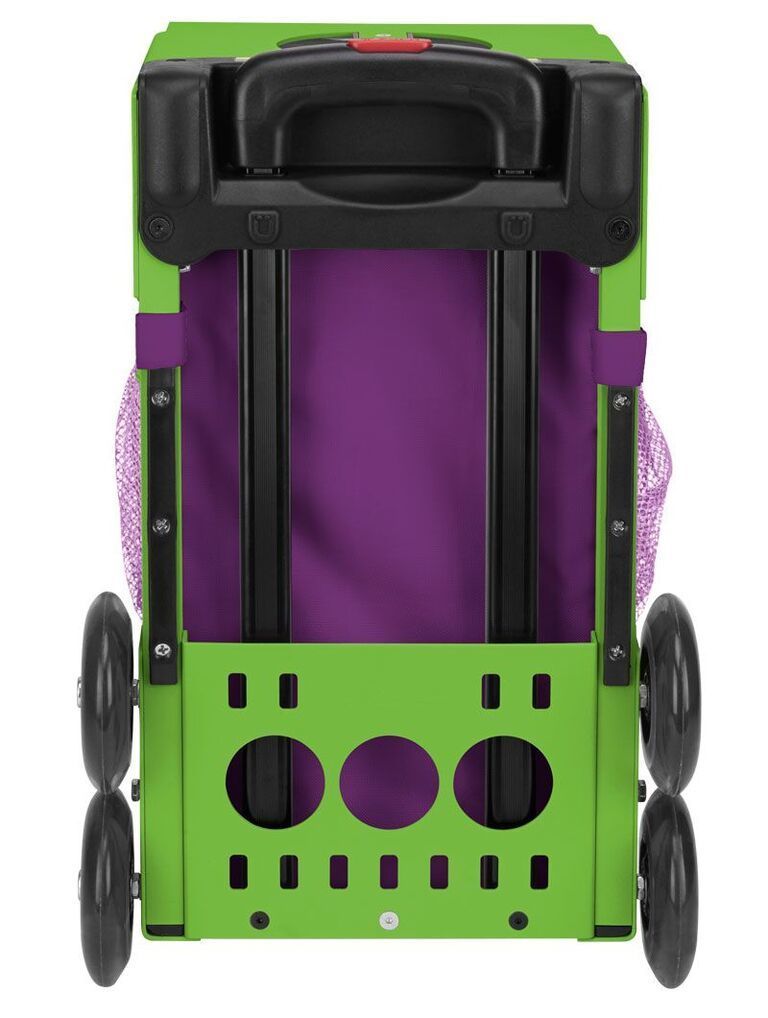 Zuca Velvet Rain Sport Bag and Green Frame with Flashing Wheels