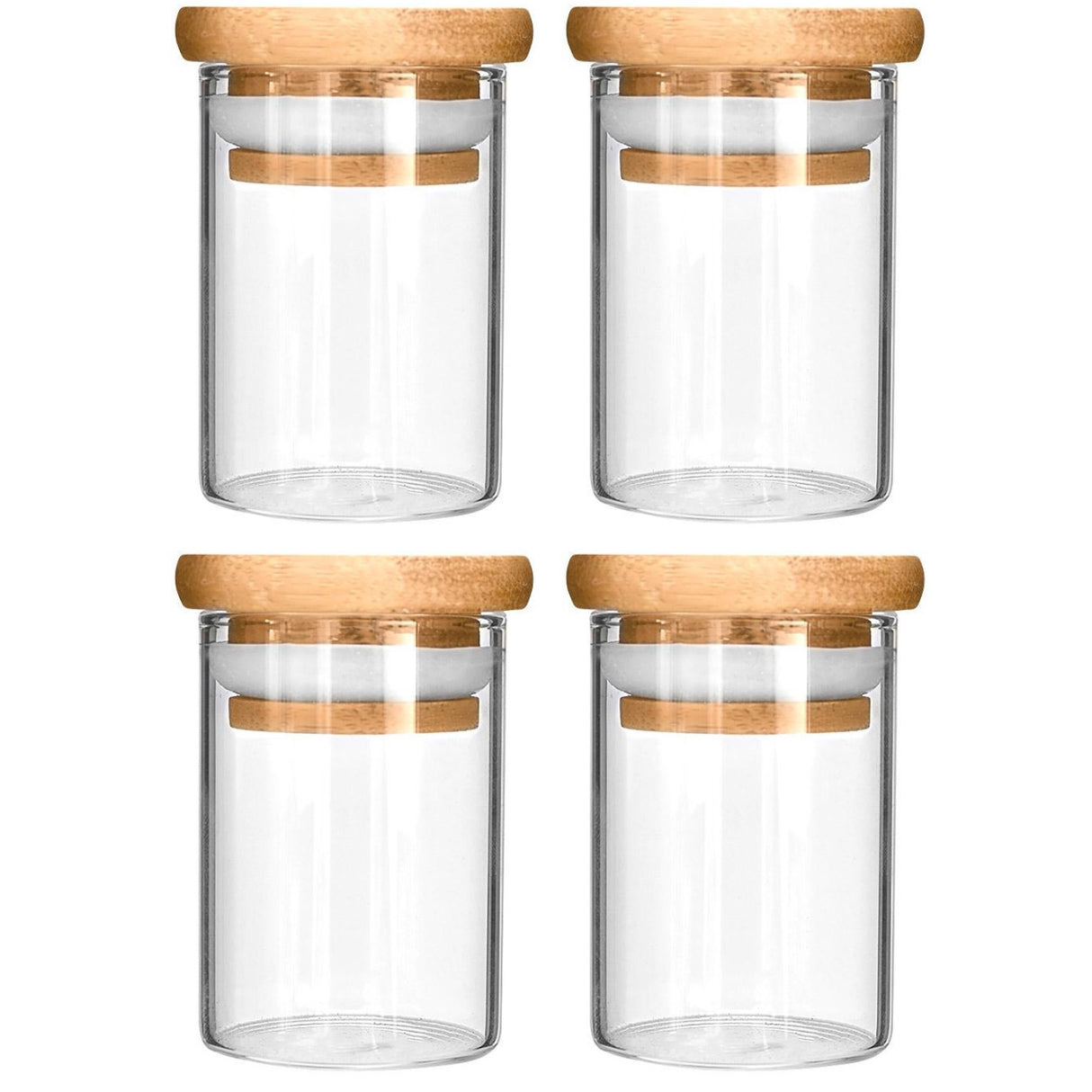 420 Focus Glass Jar with Wooden Lid (4 fl oz, 5-7 g, 4-pack)